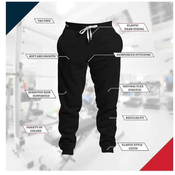 Premium Wear Men’s Size L Black Jogger Sweatpants Lightweight Super Soft - Picture 4 of 8